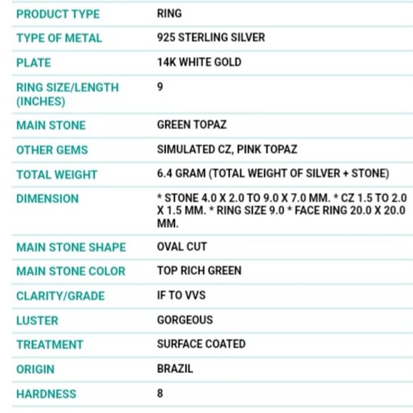 Pink Stone Statement Ring, Topaz Cocktail Ring, Gemstone Flower Mothers Ring - Picture 5 of 5